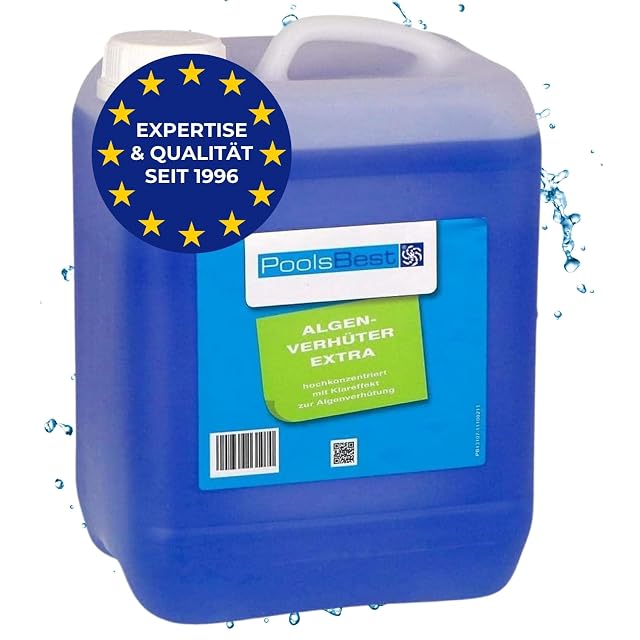 PoolsBest Preventivo antialghe extra, un alghicida senza schiuma da cinque litri per vasche