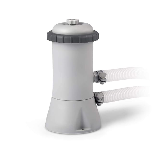 Pompa di filtrazione a cartuccia Intex 900 GPH grigia, con una bocchetta di mandata Hydro Aeration