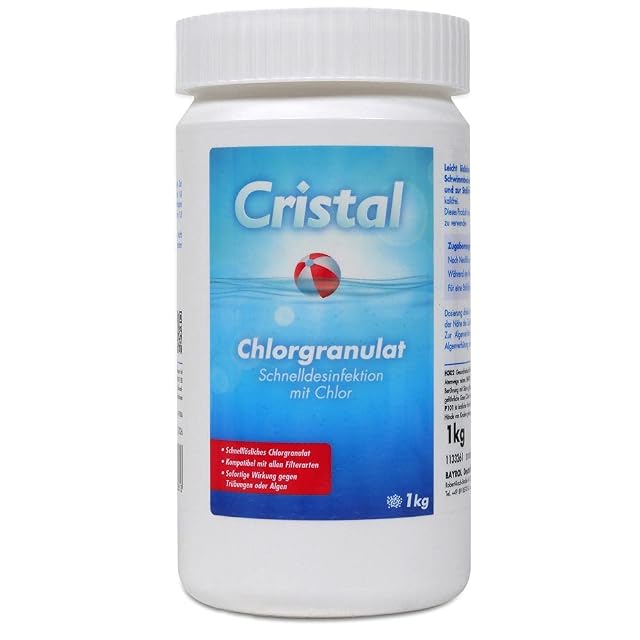 Granulato di cloro a scioglimento rapido Cristal per clorazione d’urto, confezione da un chilogrammo