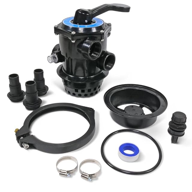 Set completo di valvola OKU a sei vie montaggio superiore con manometro, ghiera, anello di tenuta e portagomma