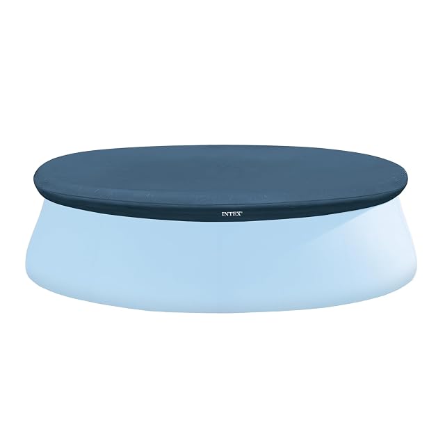 Copertura per vasca tonda Intex blu con cordicella di serraggio per una vasca Easy Set da duecentoquarantaquattro centimetri