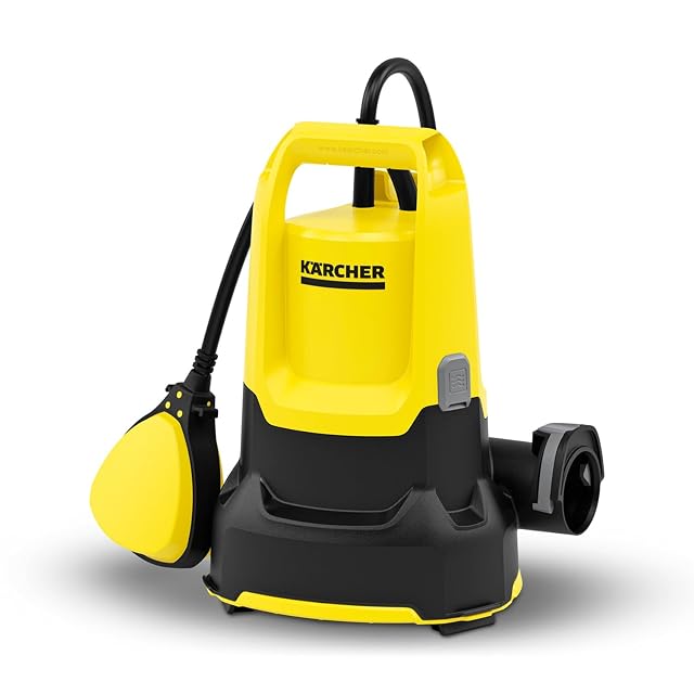 Pompa sommergibile Kärcher SP 9.000 Flat, con piedi ripiegabili e raccordo per tubo Quick Connect