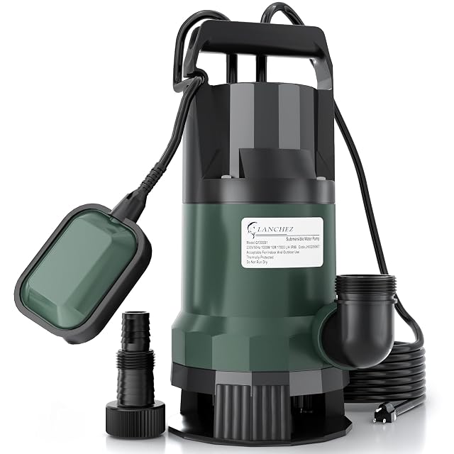 Pompa sommergibile per acque cariche LANCHEZ da 1000 watt, con una maniglia telescopica