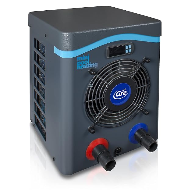 Mini-pompa di calore da piscina Gre collegata direttamente ai tubi della vasca, senza derivazione