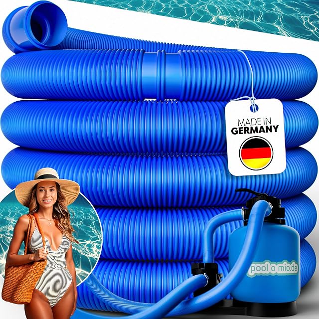 Tubo per vasca a spirale poolomio blu da 32 mm, per impiego in pompa e in aspirazione
