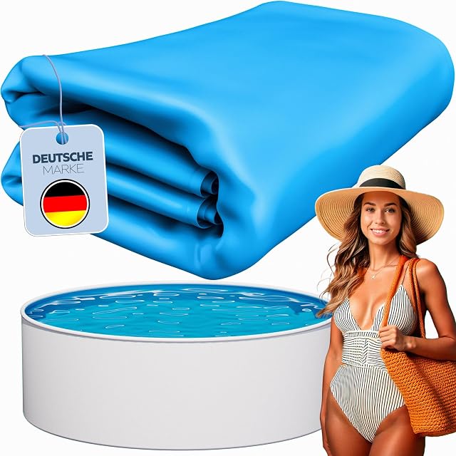 Liner in PVC a sormonto poolomio blu per una vasca a parete d’acciaio di trecentocinquanta per novanta centimetri